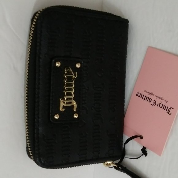 Juicy Couture Black Bi-fold Wallet Logo - Picture 9 of 13